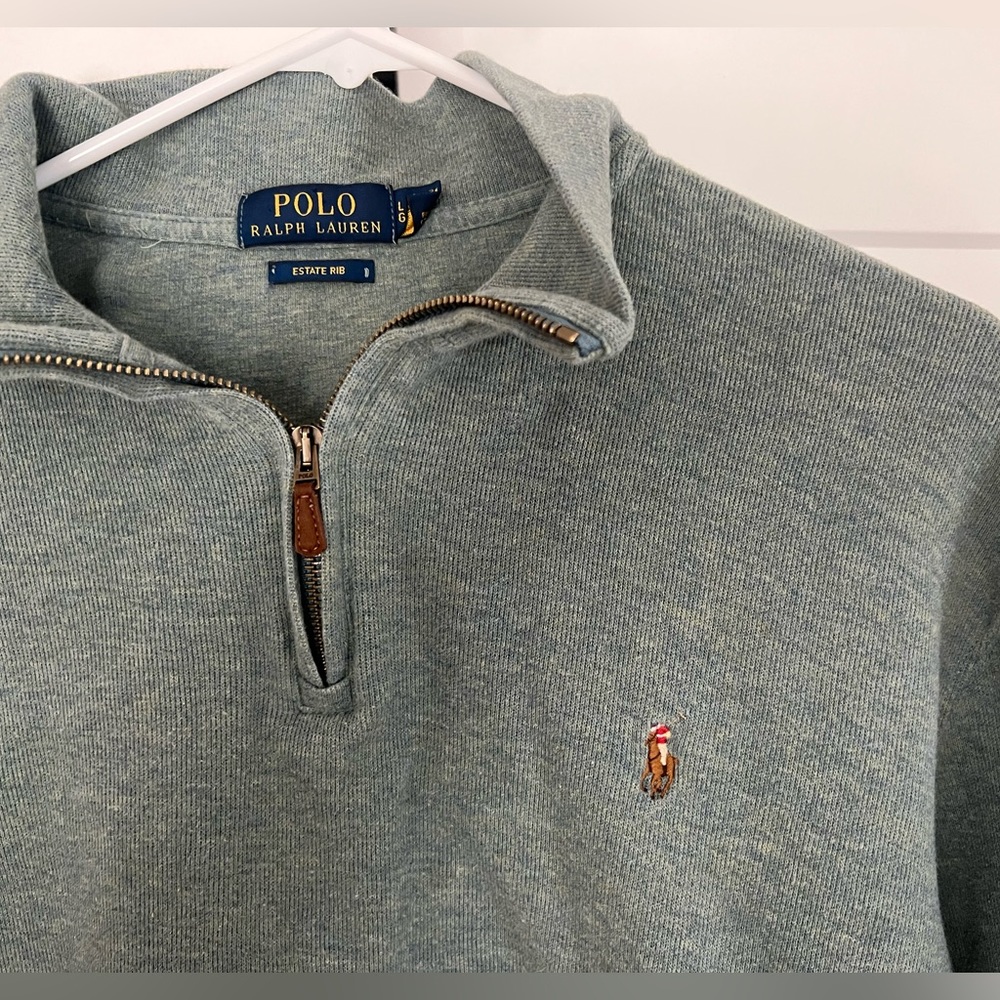 Blue/green estate rib polo
